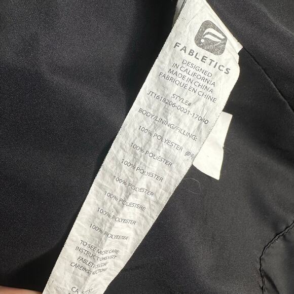 Fabletics Knee Length Hooded Puffer Jacket Black - Picture 7 of 9